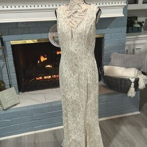 Beige formal net / sequin